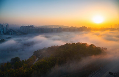 호수공원 운해